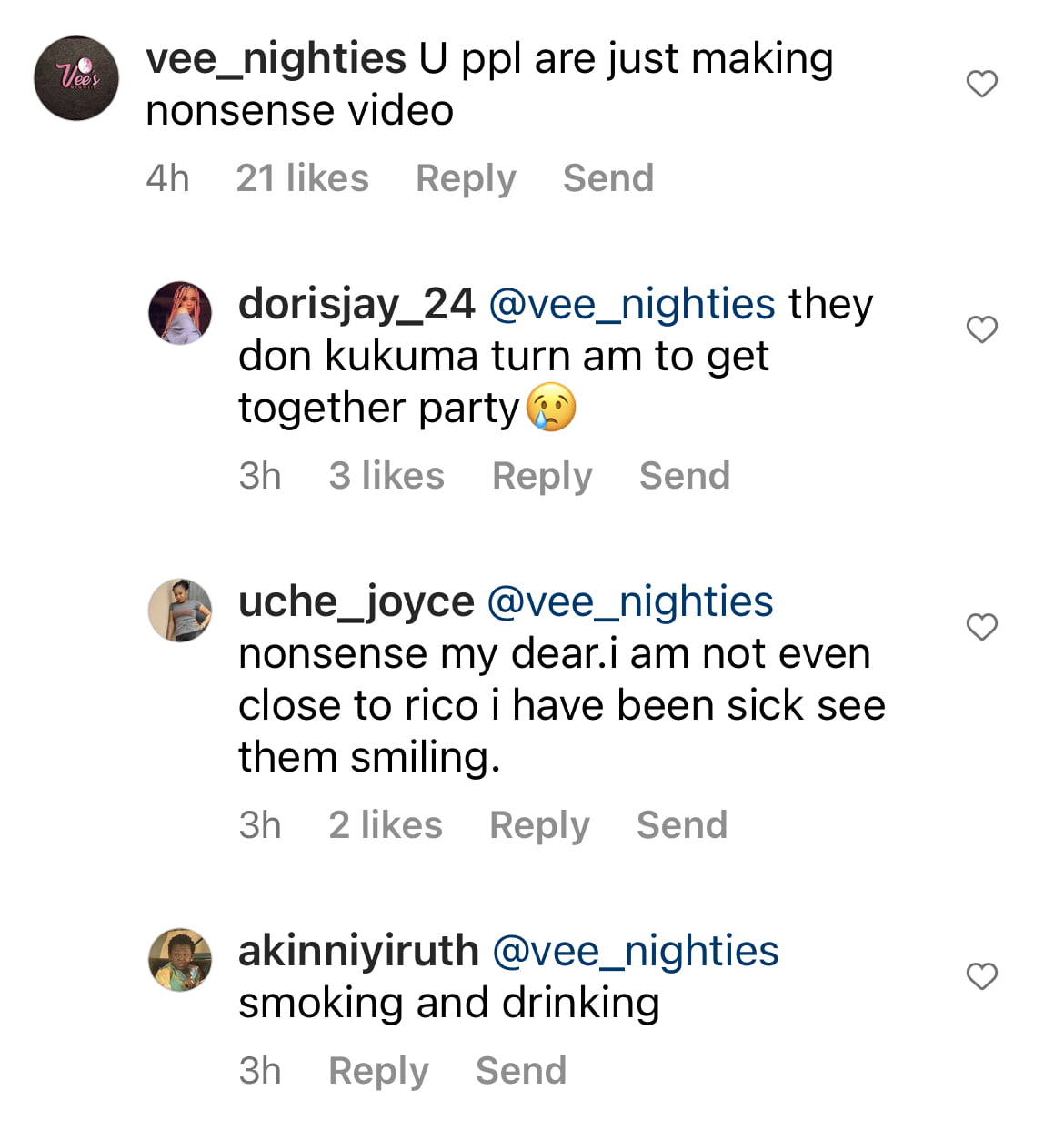 Nigerians knock BBNaija Bella, others for smoking shisha, drinking alcohol at Rico swavey’s candlelight Walk <p data-wpview-marker=