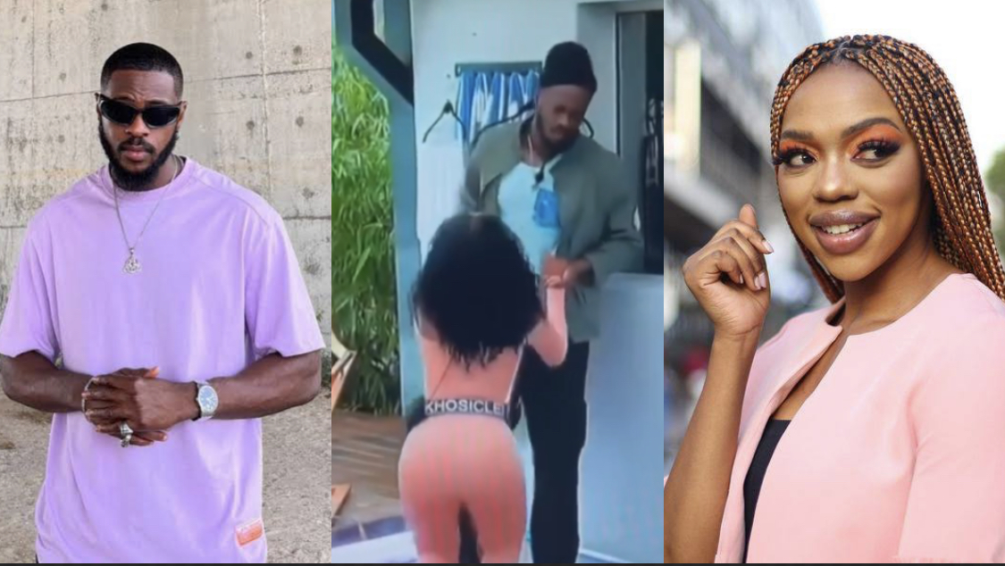 BBTitans: Khosi goes on knees to beg boyfriend Yemi Cregx after he caught her in bed with Thabang [video]